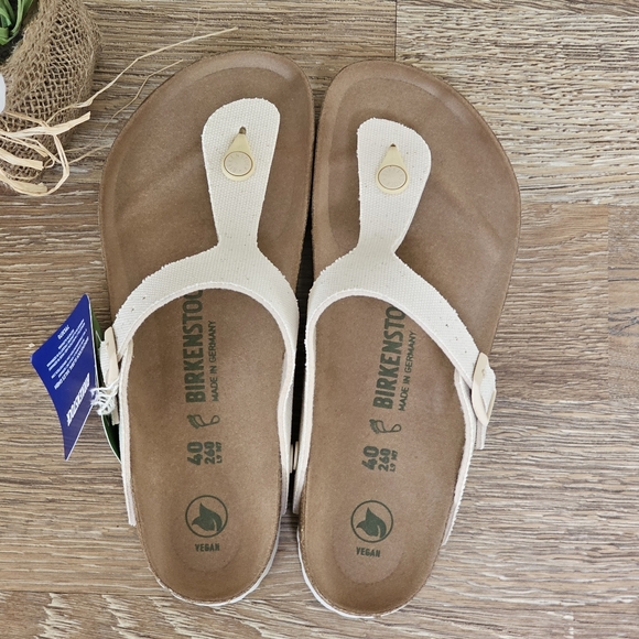 NEW BIRKENSTOCK White Gizeh T strap Thongs SANDALS - Picture 5 of 12